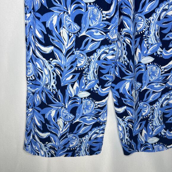 Lilly Pulitzer Pants Size 8 AVERY Crop Pant High Tide Navy You’re The Zest - Picture 3 of 9